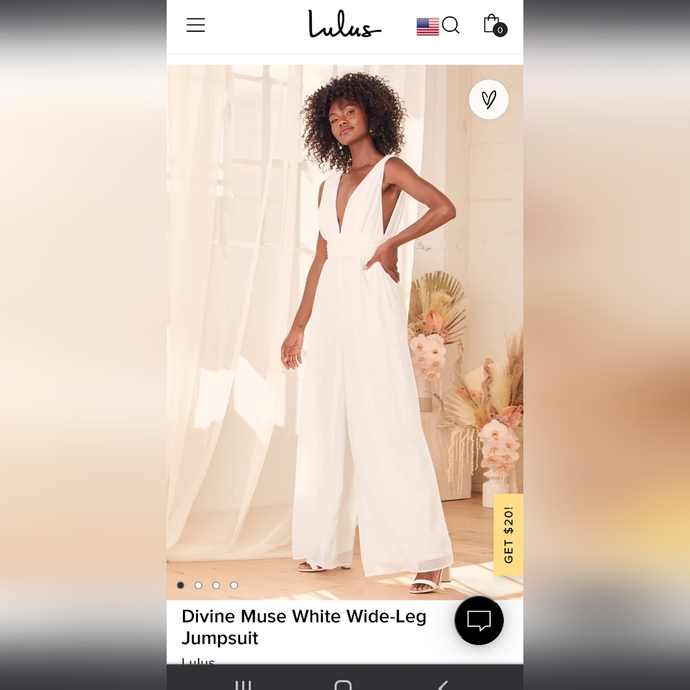 Flowy white jumpsuit